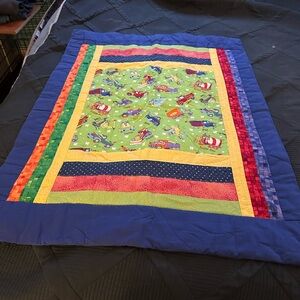 Vibrant Multicolor Patchwork Quilt made for baby or toddler
